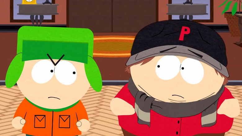 Kyle angry at Cartman