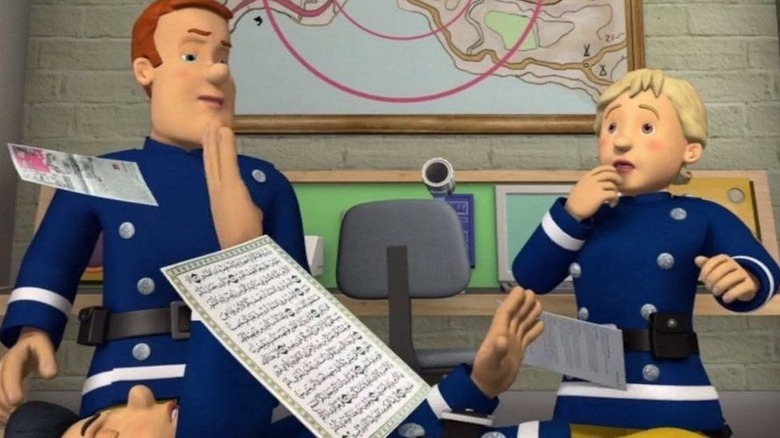 'Fireman Sam' having Quran page on-screen