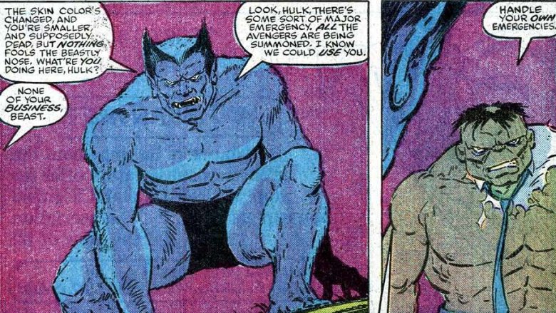 The Beast blackmailing the Hulk in Incredible Hulk #350