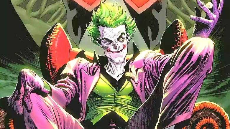 The Joker sitting in armchair