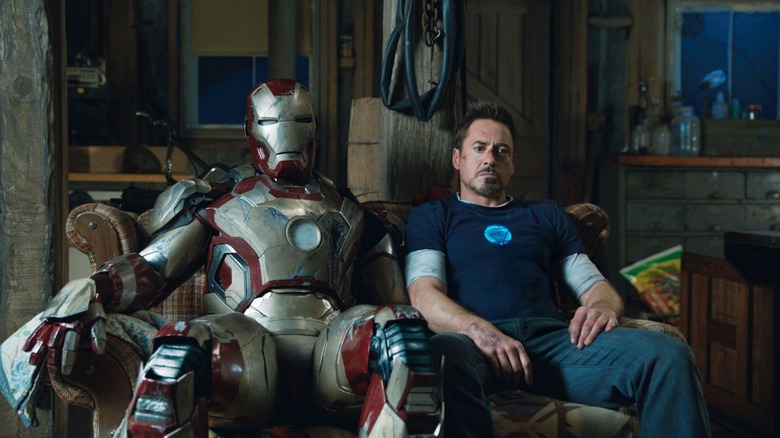 Tony with the Iron Man armor