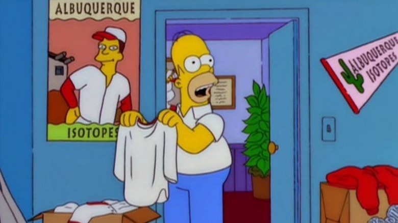 Homer holding Isotopes jersey