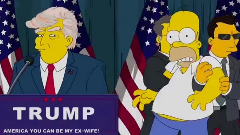 Homer next to President Trump