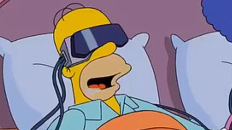 Homer Simpson wears VR headset