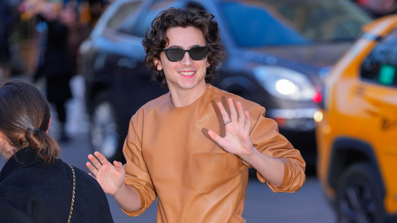 Timothée Chalamet wearing sunglasses