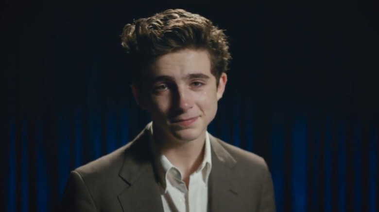 Timothee Chalamet crying