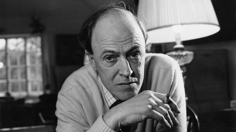 Roald Dahl in his home