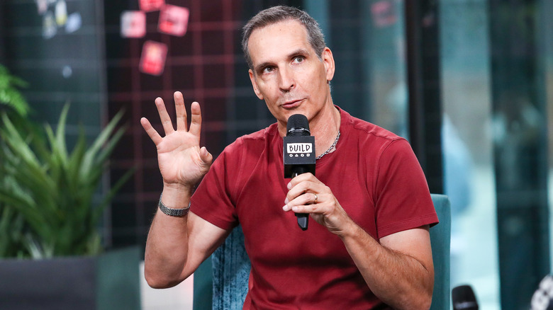 Todd McFarlane holds mic