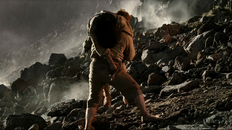 Sam carrying Frodo up Mount Doom