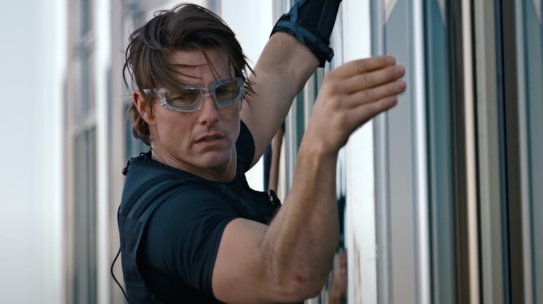 Ethan Hunt climbing Burj Khalifa