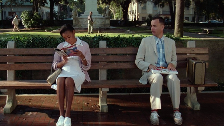 Tom Hanks sitting bench