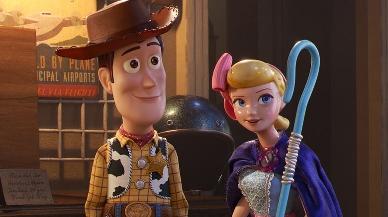 Woody and Bo Peep in toy Story 4