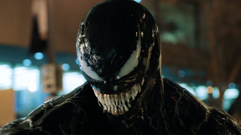 Venom staring out at night