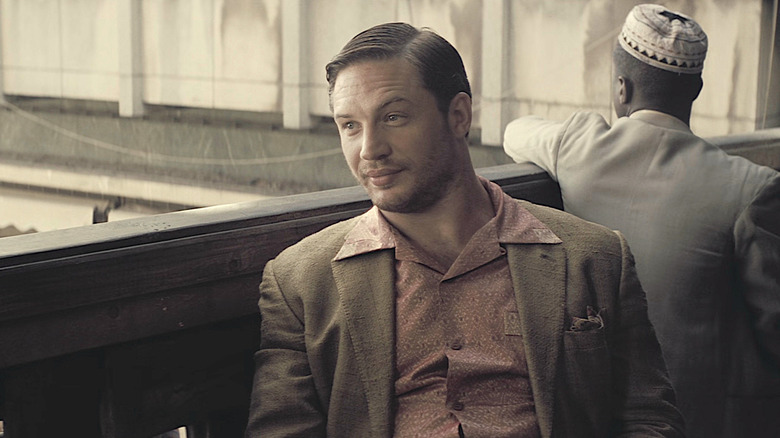 Tom Hardy as Eames in cafe