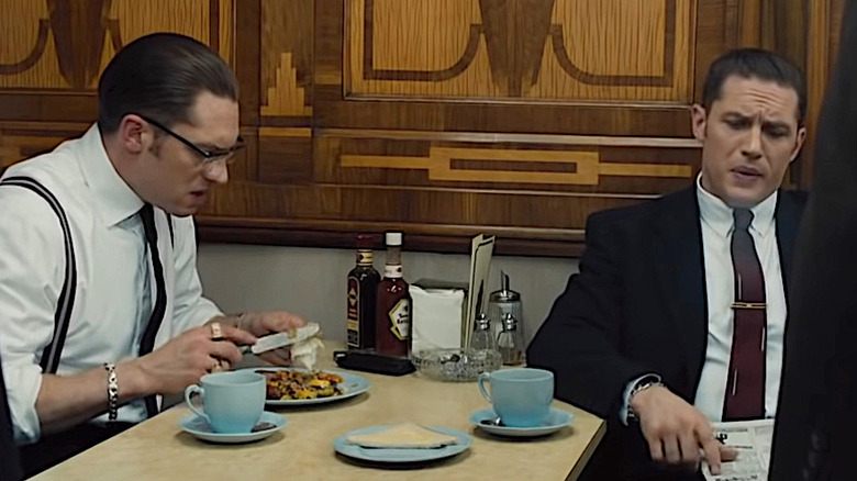 Tom Hardy as Reggie and Ron Kray