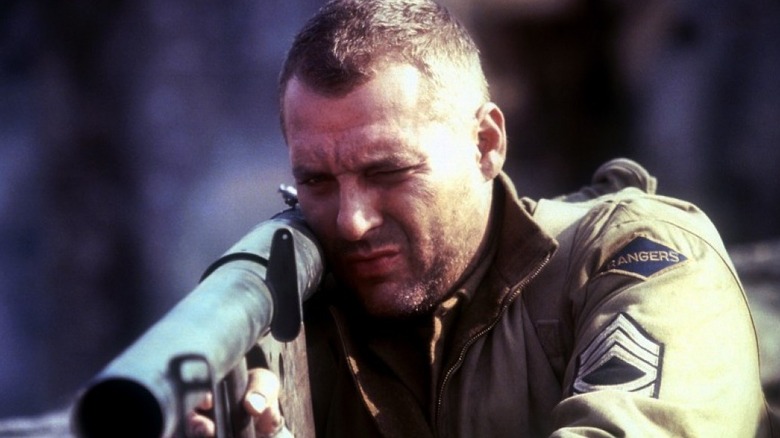 Tom Sizemore holding a bazooka in "Saving Private Ryan"