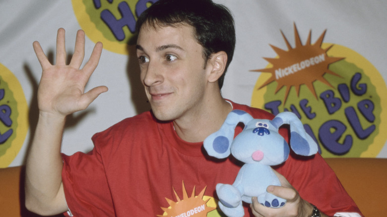 Young Steve Burns with Blue