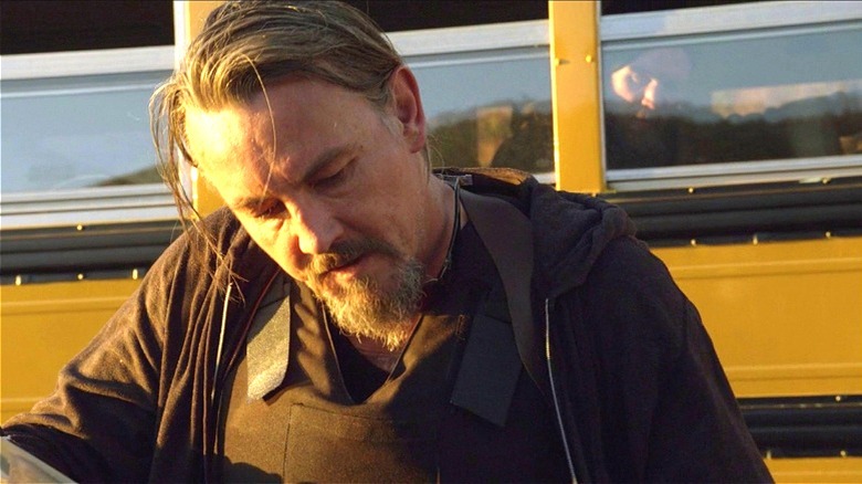 Chibs drawing on car window