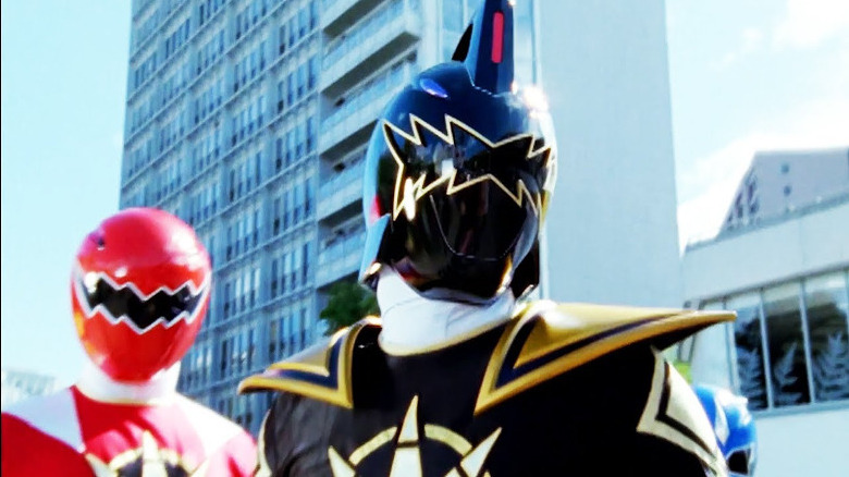 Black Ranger and Red Ranger standing together