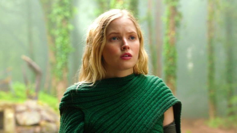 Ellie Bamber looking concerned in Willow