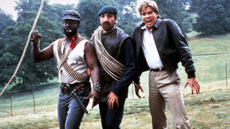 Val Kilmer as Nick Rivers with his fellow Resistance fighters in Top Secret!