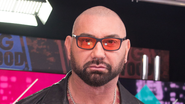 Dave Bautista wearing glasses