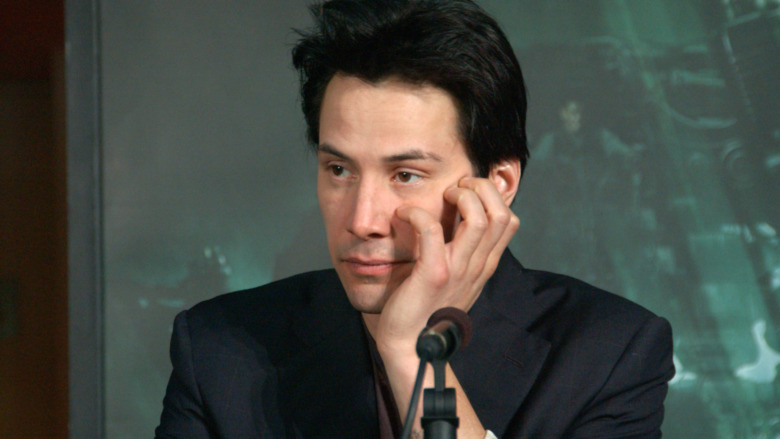 Keanu Reeves at microphone