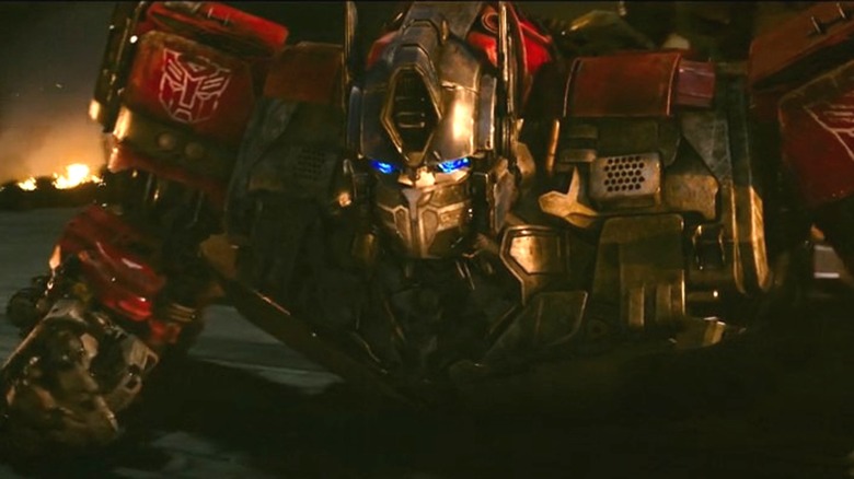 Optimus Prime lying on ground