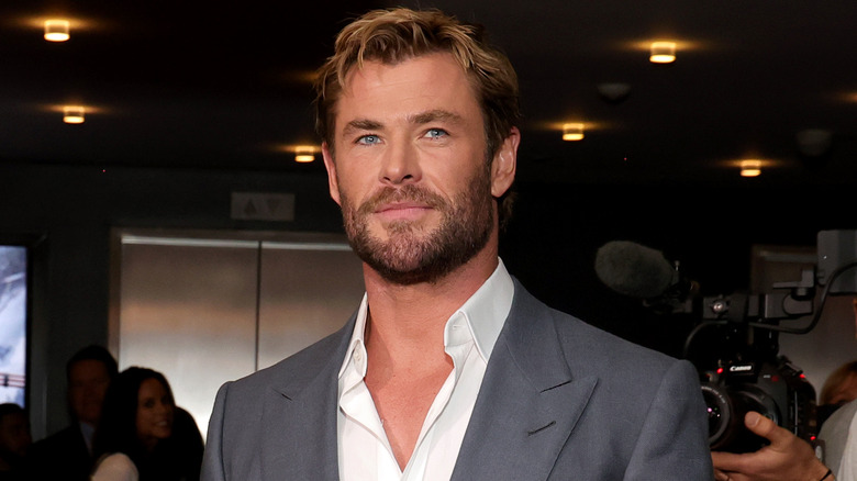 Chris Hemsworth smiling at event