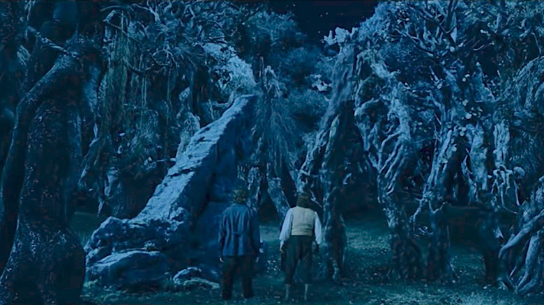 Merry and Pippin talk to the Ents