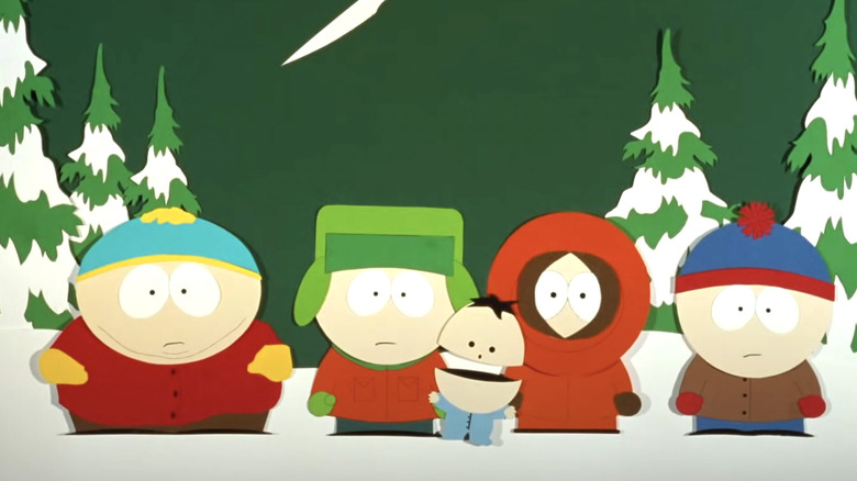 The South Park children waiting