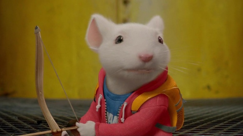 Stuart Little holding bow and arrow