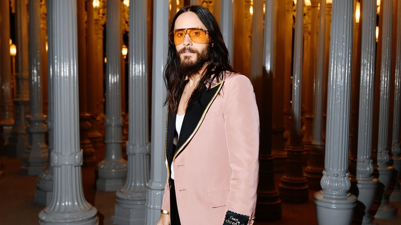 Jared Leto wearing pink blazer