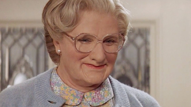 Mrs. Doubtfire smiling