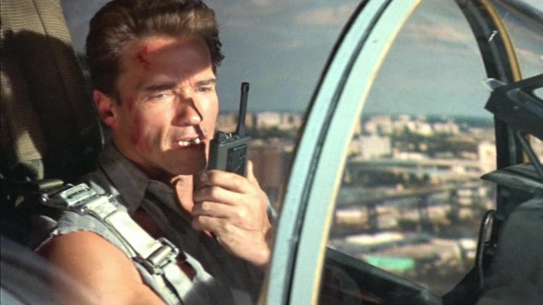 Arnold Schwarzenegger flying jet