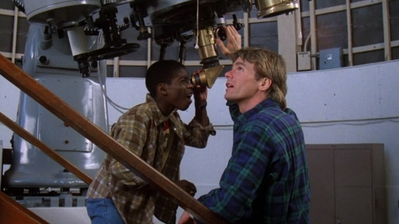 Reggie and MacGyver with telescope