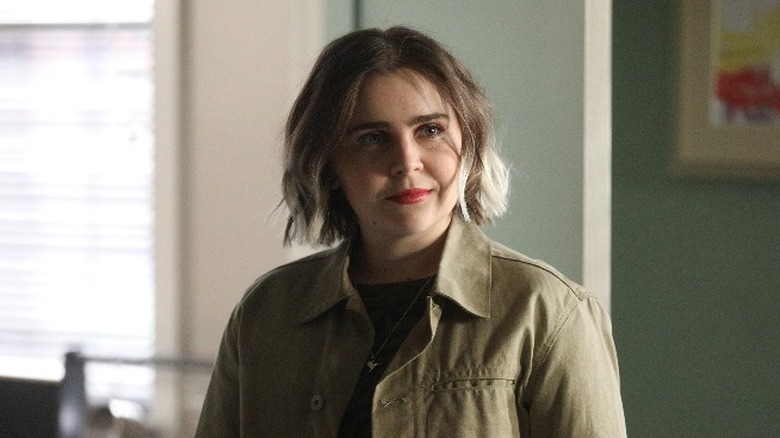 Mae Whitman brown jacket