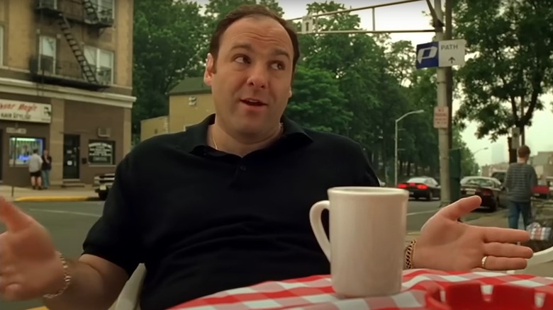 Tony Soprano talking with his uncle Junior and Jackie Aprile