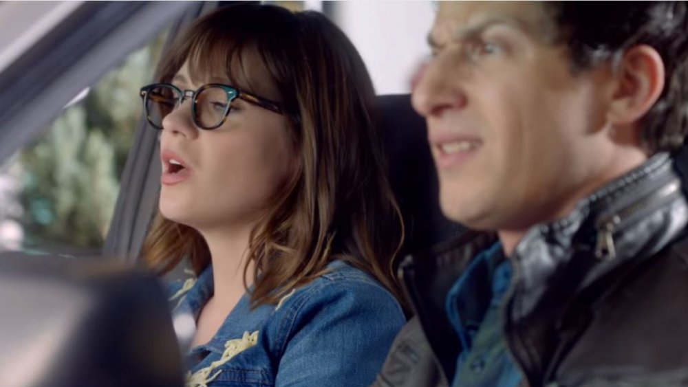 Zooey Deschanel and Andy Samberg in Brooklyn Nine-Nine, New Girl, crossover