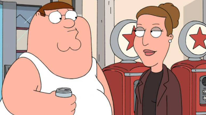 Peter Griffin and Angela from Family Guy