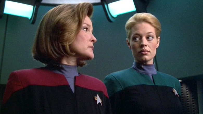 Captain Janeway and Seven of Nine together on "Star Trek: Voyager"