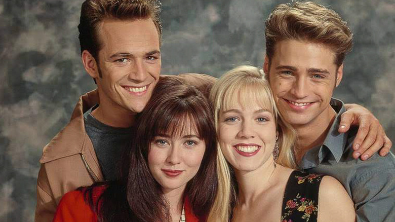 Luke Perry, Shannen Doherty, Jennie Garth, and Jason Priestley