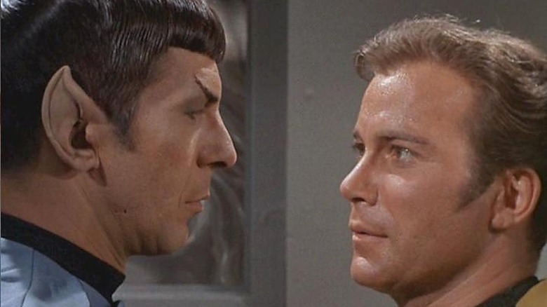 Spock and Captain Kirk talking