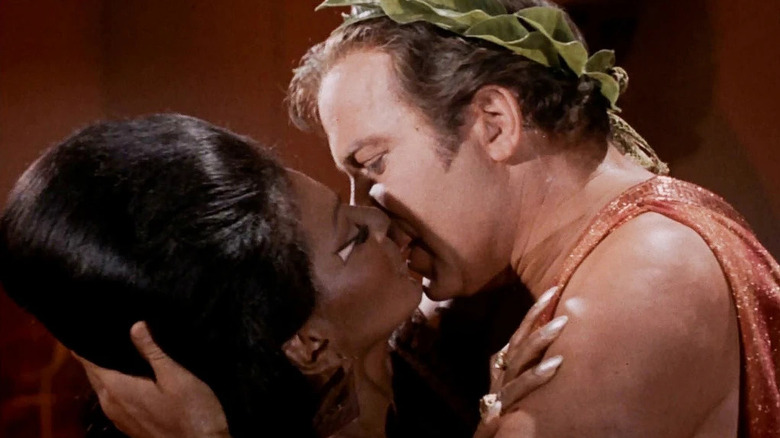 Uhura and Kirk kissing