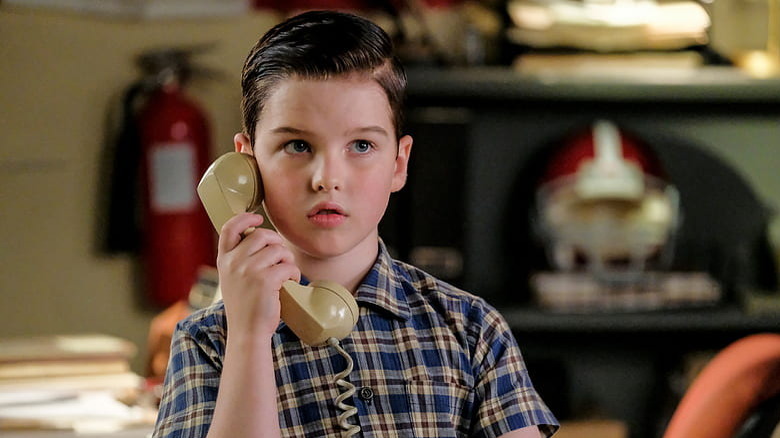 Young Sheldon Cooper on phone