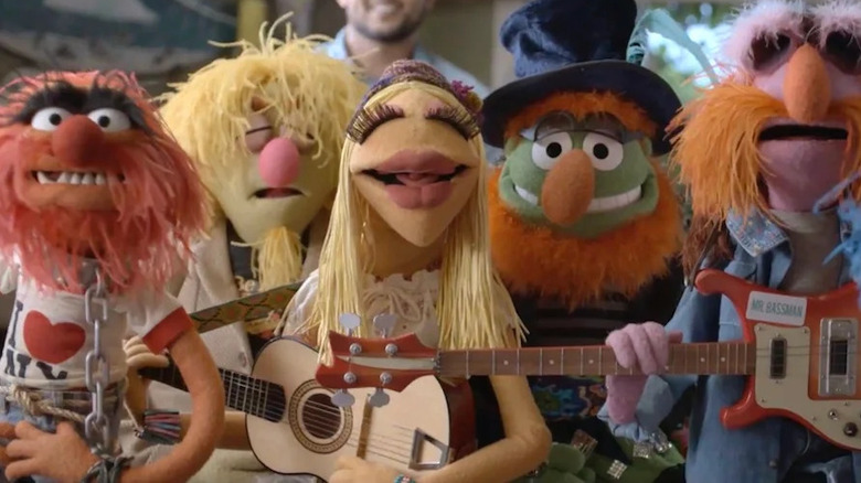 The Electric Mayhem Band with instruments