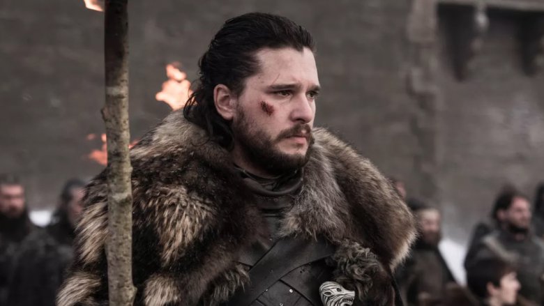 Jon Snow in Game of Thrones looking stern