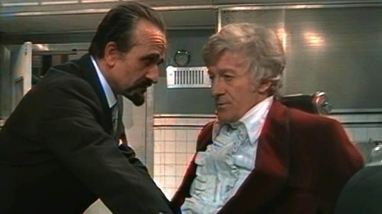 The Master intimidating Third Doctor