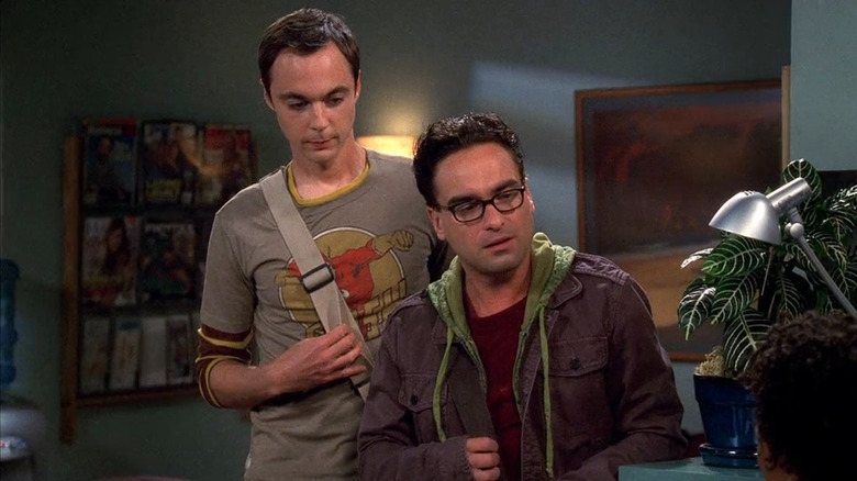 Leonard and Sheldon at the sperm bank on The Big Bang Theory