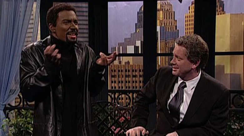 Jimmy Fallon in blackface, impersonating Chris Rock